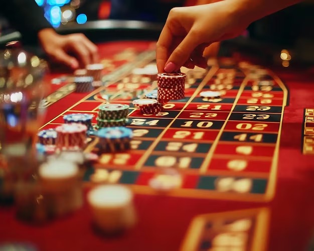 Dragon Tiger game table in jiaoqiu live casino studio